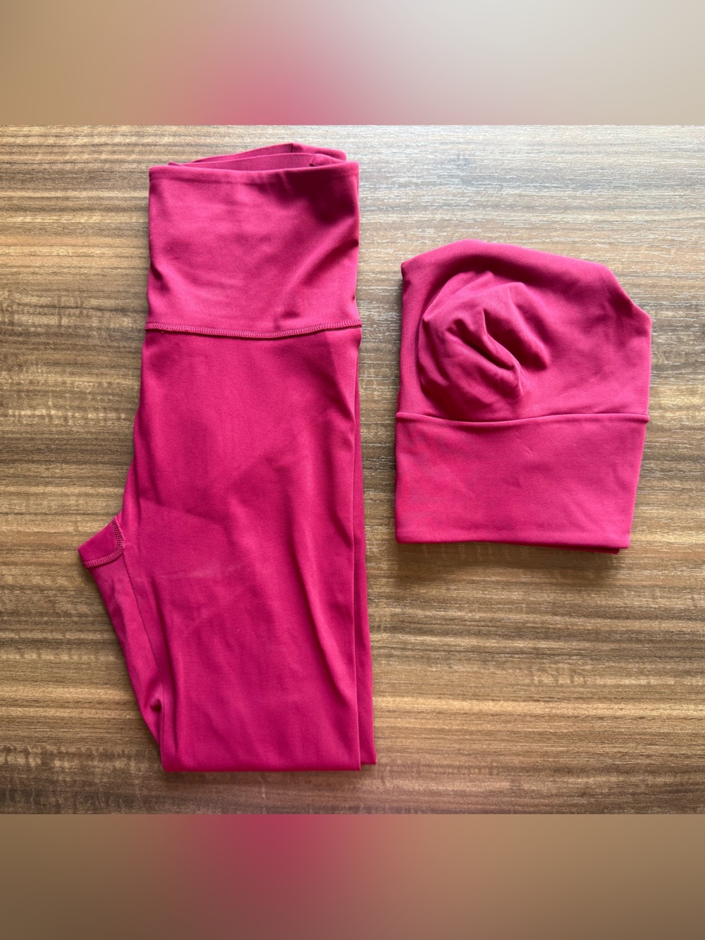 Victoria's Secret Burgundy Leggings and Sports Bra Set